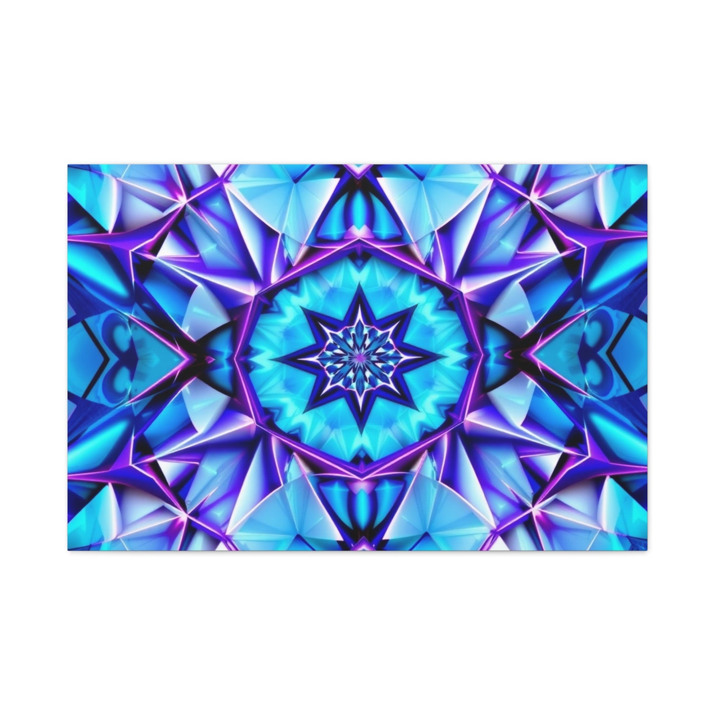 Blue Kaleidoscope Matte Canvas Wall Art – Stretched 1.25"