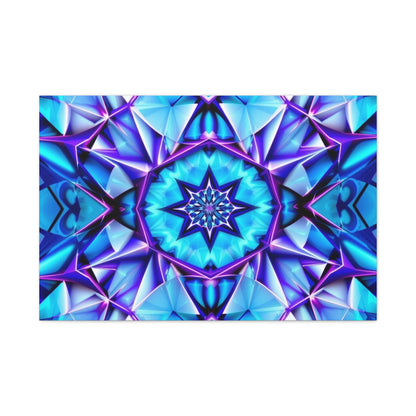 Blue Kaleidoscope Matte Canvas Wall Art – Stretched 1.25"