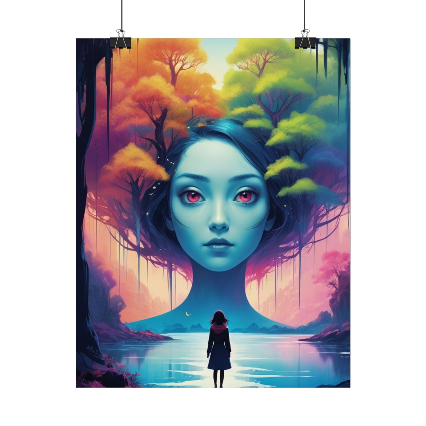 Poster „Surreale Waldgöttin“ – Fantasy-Kunst-Poster (gerollt)