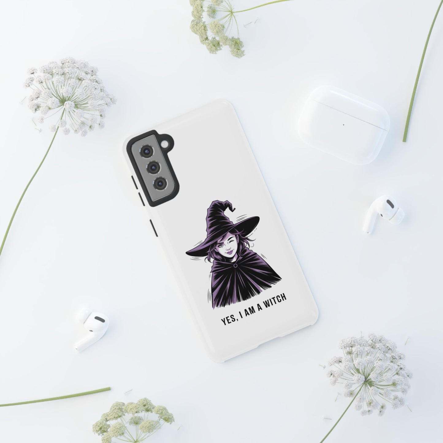 Funda para Samsung — «Sí, soy una bruja» con ilustración de bruja