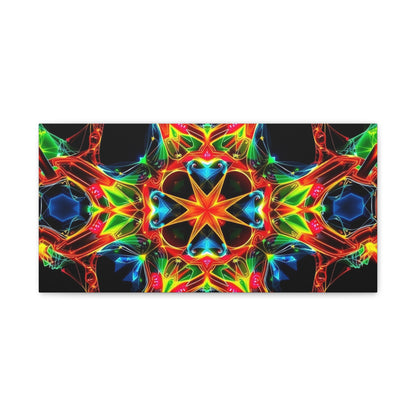 Kaleidoscope Neon Mandala Matte Canvas