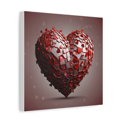 Valentine Heart Mosaic Matte Canvas Wall Art — Stretched 1.25"