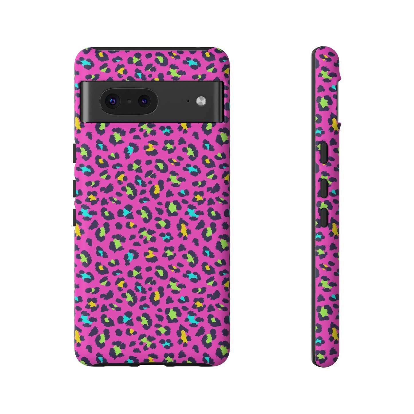 Funda resistente para teléfono Google Pink Neon Leopard: protector con estampado animal brillante