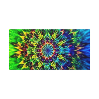 Psychedelic Kaleidoscope Matte Canvas Wall Art — Vibrant Mandala Stretched Canvas