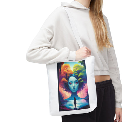 Dreamscape Portrait Tote Bag — Surreal Forest Girl Art