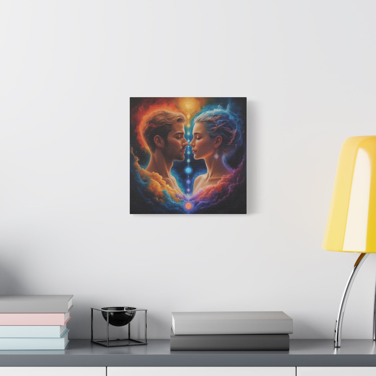 Spiritual Lovers Matte Canvas Print — Energetic Soulmate Portrait