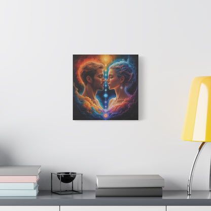 Spiritual Lovers Matte Canvas Print — Energetic Soulmate Portrait