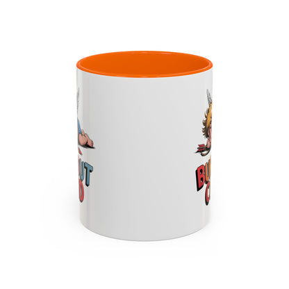 Burnout Cupid Coffee Mug — Cute Tired Cupid Accent Mug (11/15 oz)