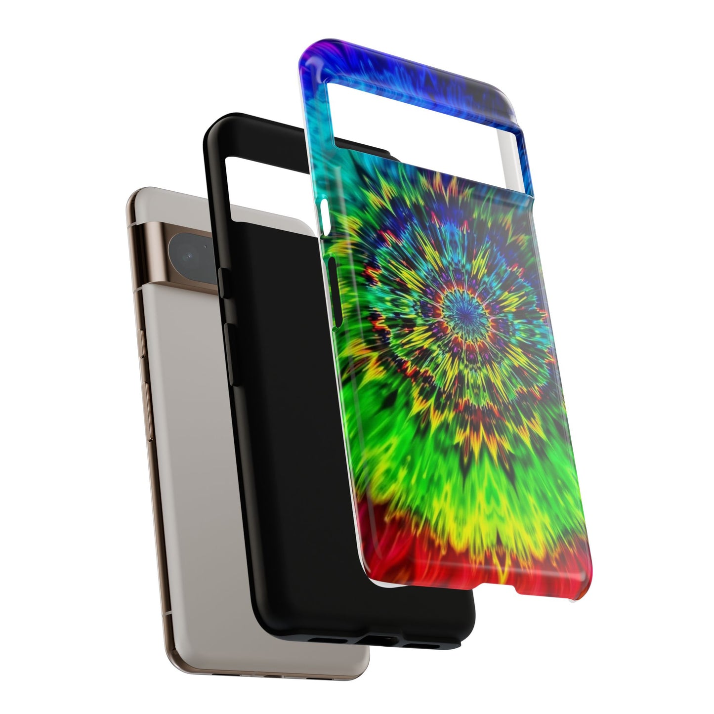 Funda para teléfono Google Psychedelic Tie-Dye Mandala: protección resistente y vibrante