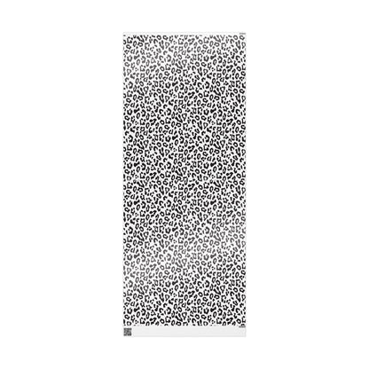 Leopard Print Wrapping Paper Roll — Black & White Animal Pattern Gift Wrap