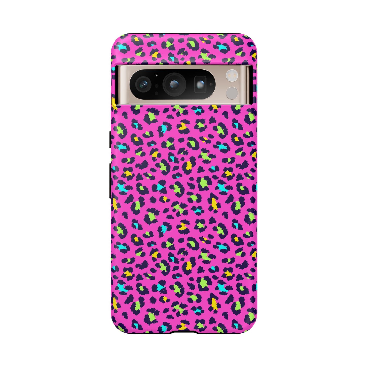 Funda resistente para teléfono Google Pink Neon Leopard: protector con estampado animal brillante