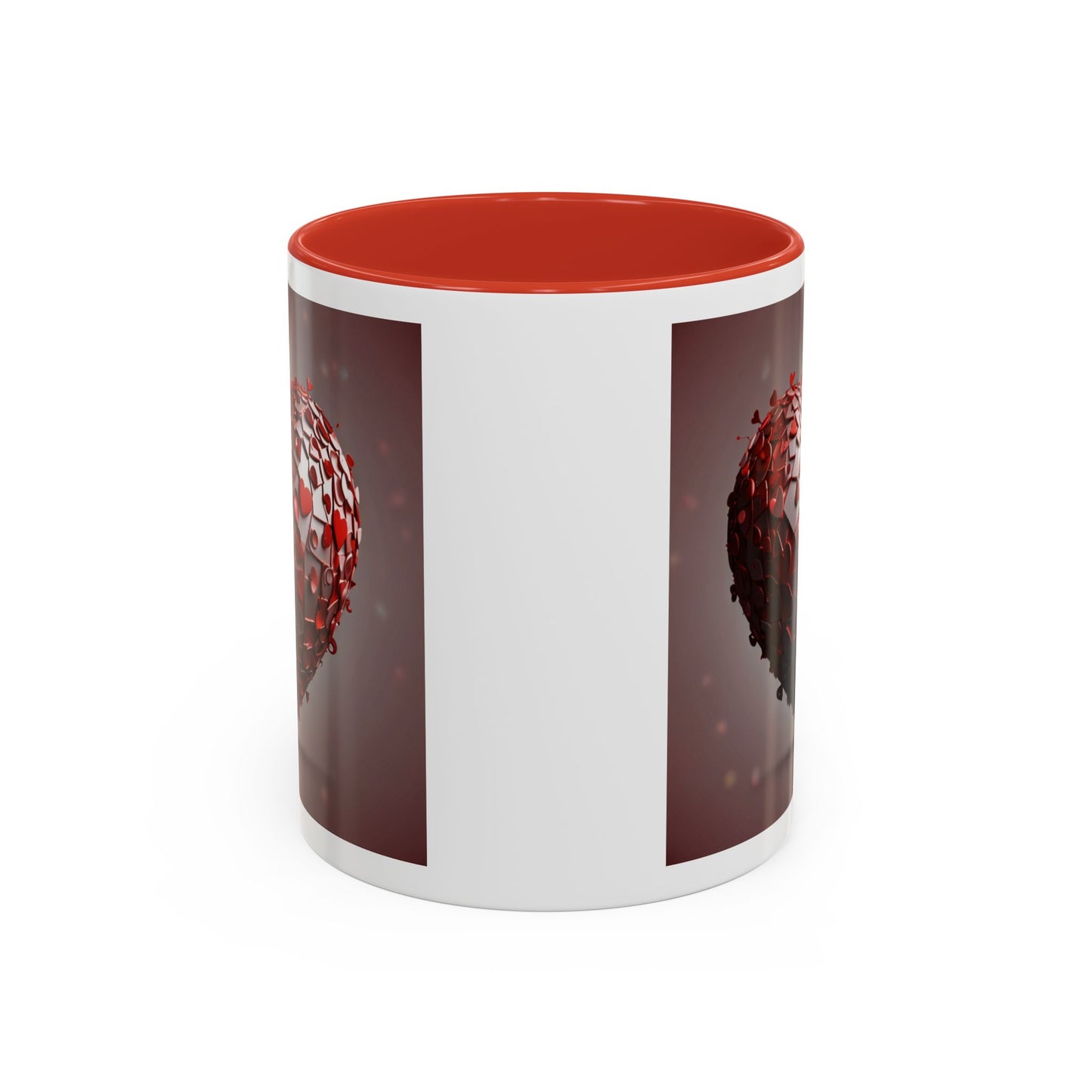 Heart Mosaic Accent Coffee Mug — Romantic Valentine’s Day Gift (11/15 oz)