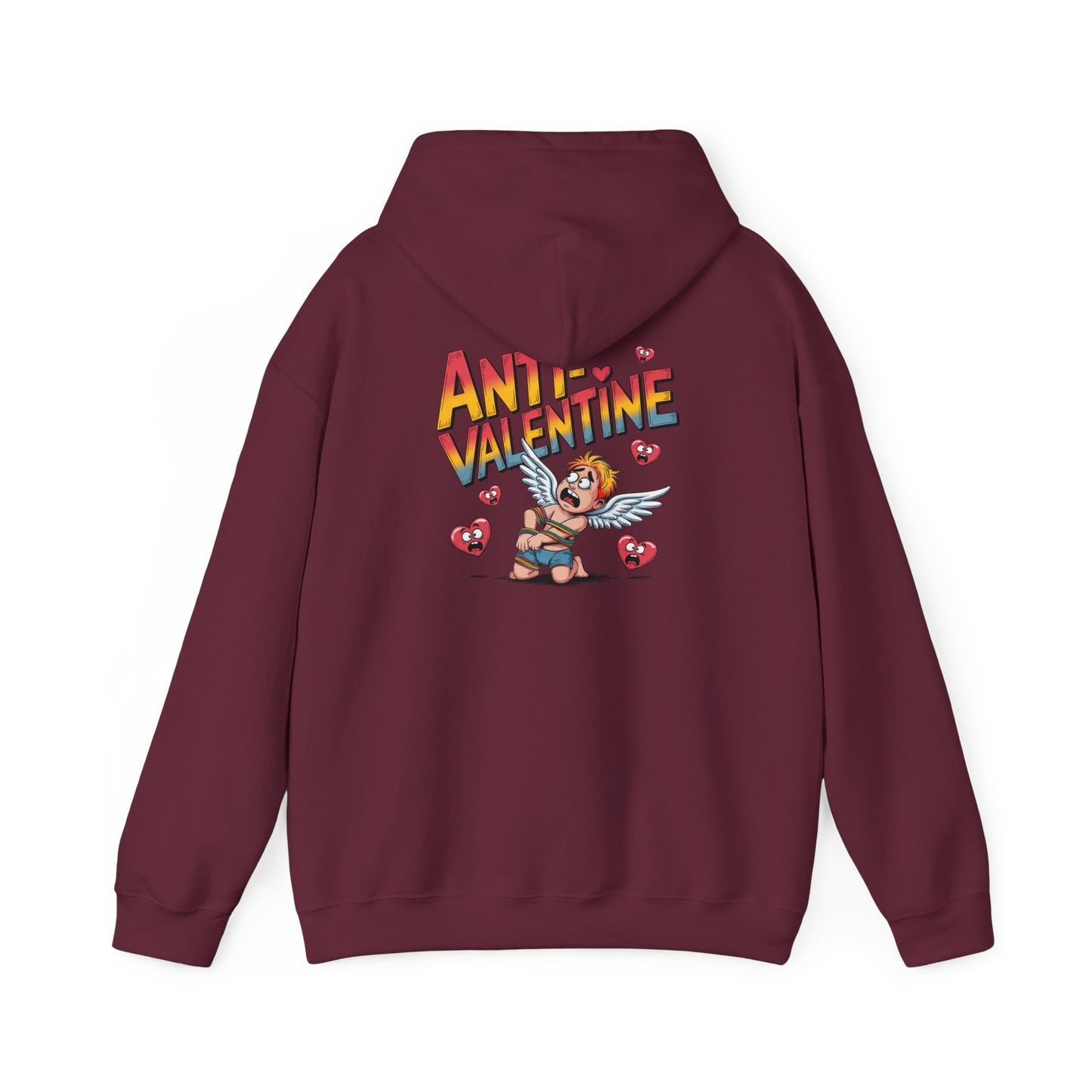 Anti-Valentine Hoodie — Funny Cupid Bear Graphic Pullover