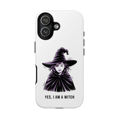 iPhone Yes, I Am a Witch Phone Case — Gothic Witch Illustration Protective Cover
