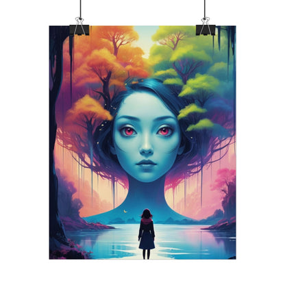 Poster „Surreale Waldgöttin“ – Fantasy-Kunst-Poster (gerollt)