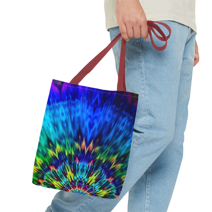 Tie-Dye Kaleidoscope Tote Bag — Vibrant All-Over Print Beach & Market Bag