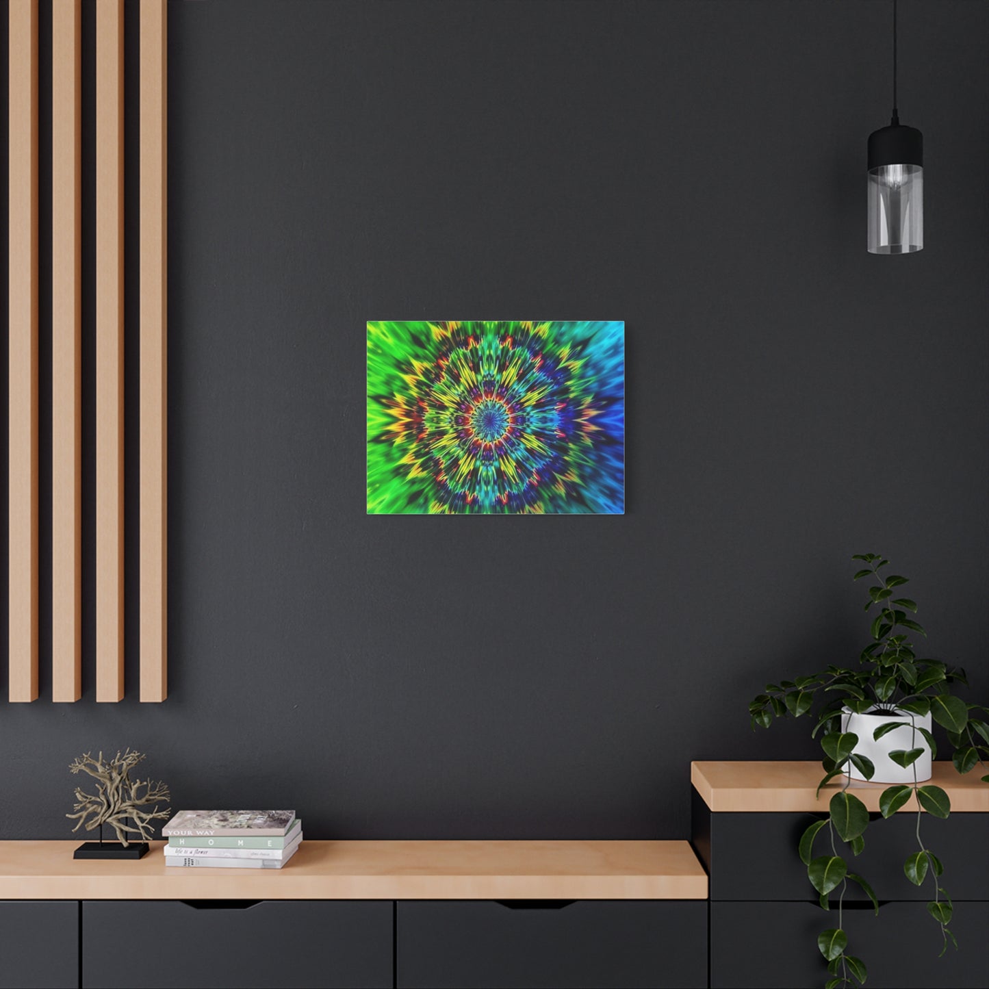 Psychedelic Kaleidoscope Matte Canvas Wall Art — Vibrant Mandala Stretched Canvas