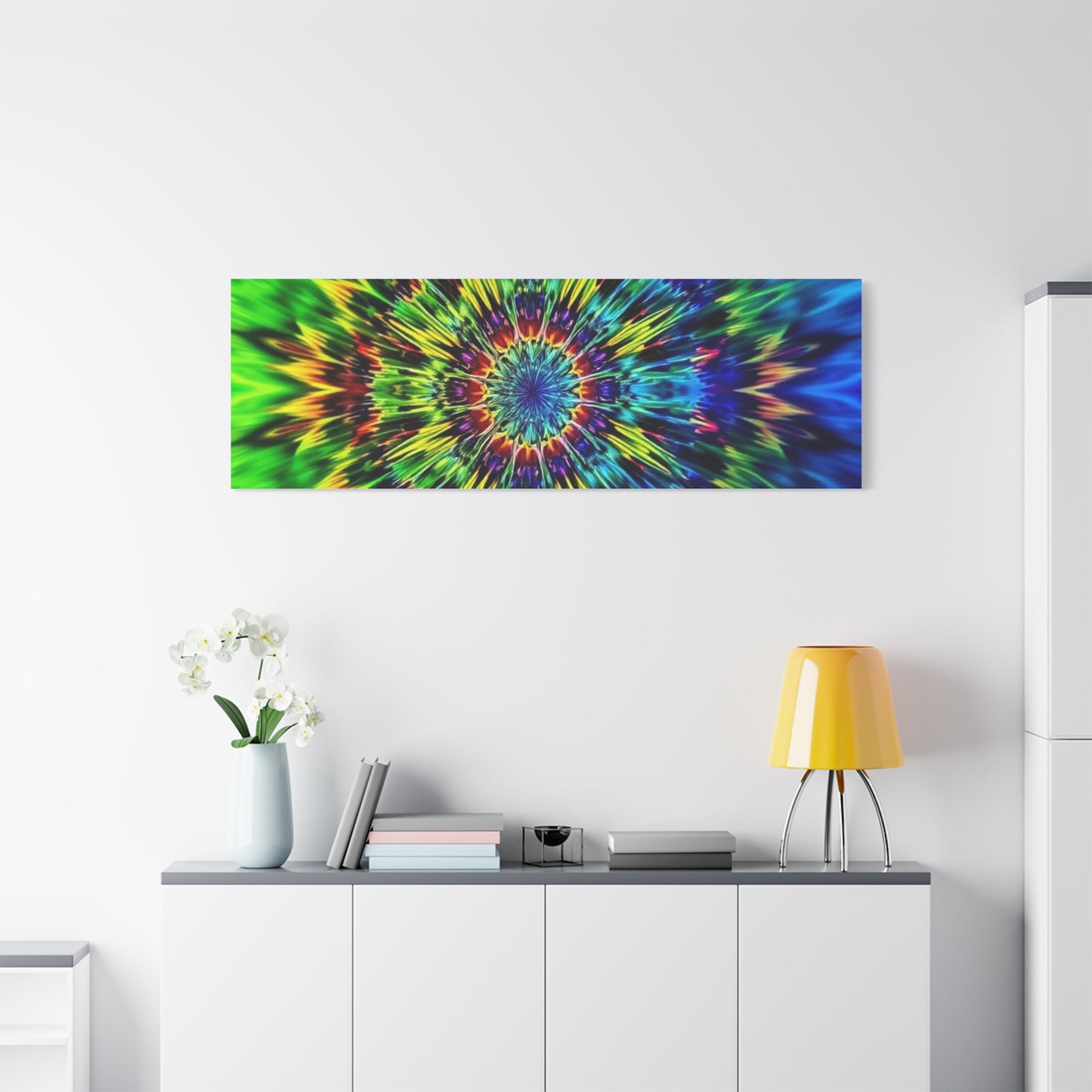 Psychedelic Kaleidoscope Matte Canvas Wall Art — Vibrant Mandala Stretched Canvas