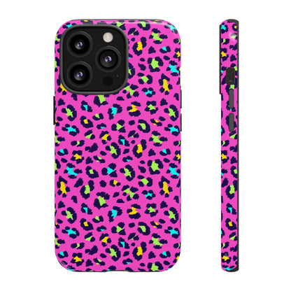 iPhone Pink Neon Leopard Phone Case — Bold Protective iPhone Cover