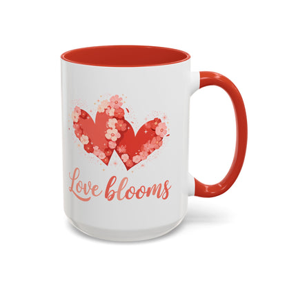 Love Blooms Accent Coffee Mug — Floral Heart 11/15oz