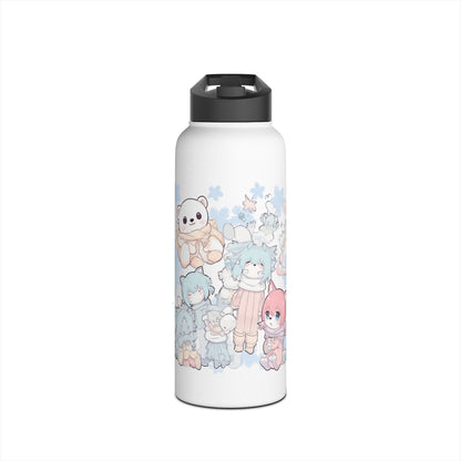 Wasserflasche aus Edelstahl mit niedlichen Kawaii-Wintermotiven
