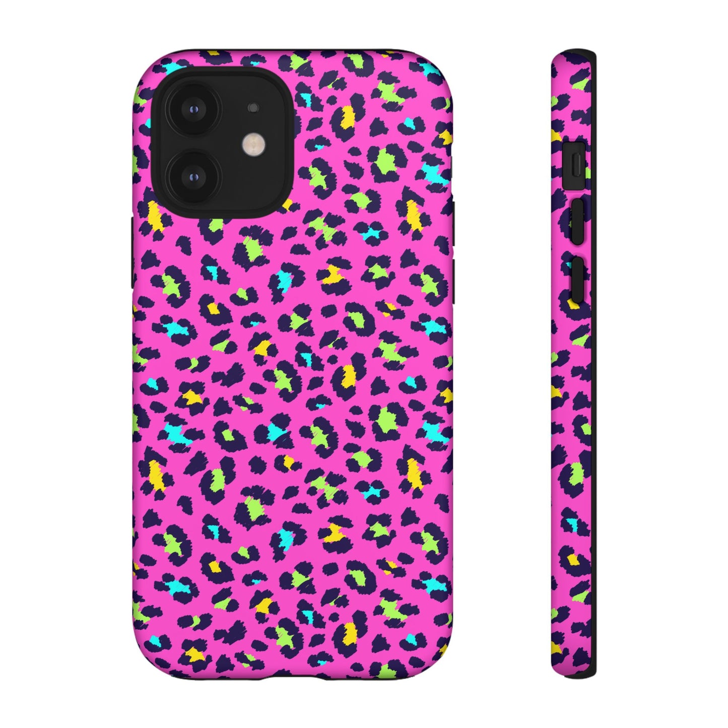 iPhone Pink Neon Leopard Phone Case — Bold Protective iPhone Cover