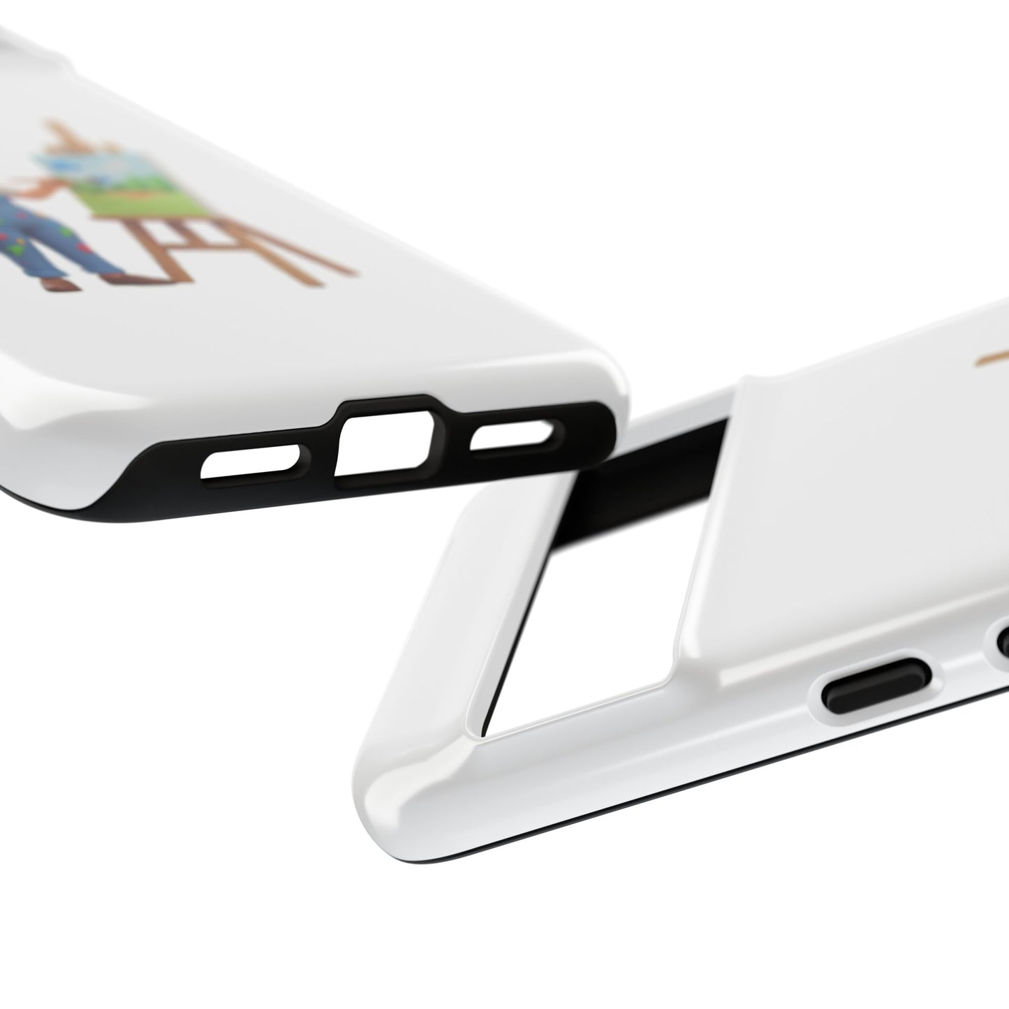 Google Artist Painting Phone Case — Cute Female Painter Illustration Phone Cover