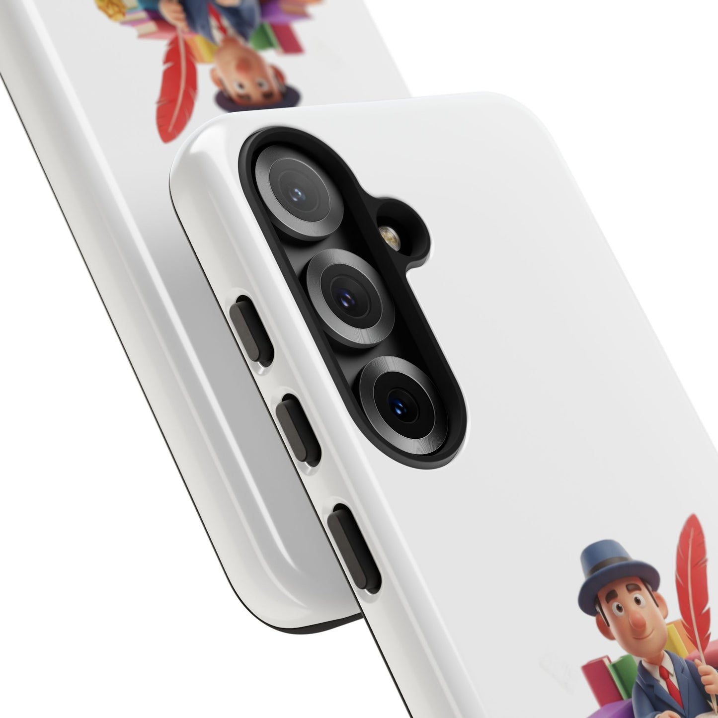 Samsung Bookworm Illustration Phone Case — Cute Scholar with Feather Pen