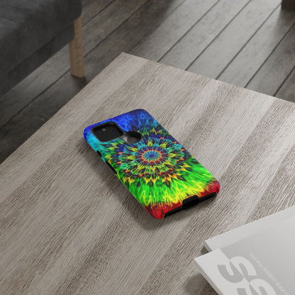 Funda para teléfono Google Psychedelic Tie-Dye Mandala: protección resistente y vibrante