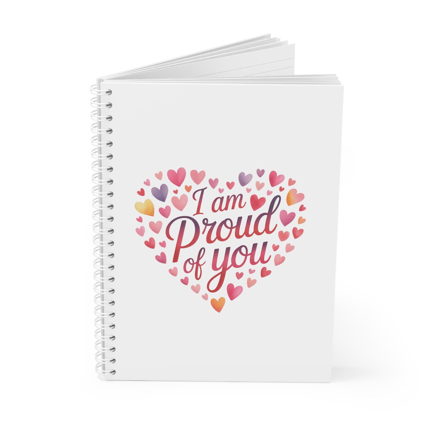 Spiralnotizbuch – Inspirierendes Tagebuch mit Herzmotiv „Ich bin stolz auf dich“