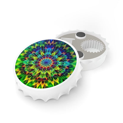 Kaleidoscope Tie-Dye Bottle Opener – Psychedelic Mandala Bar Tool