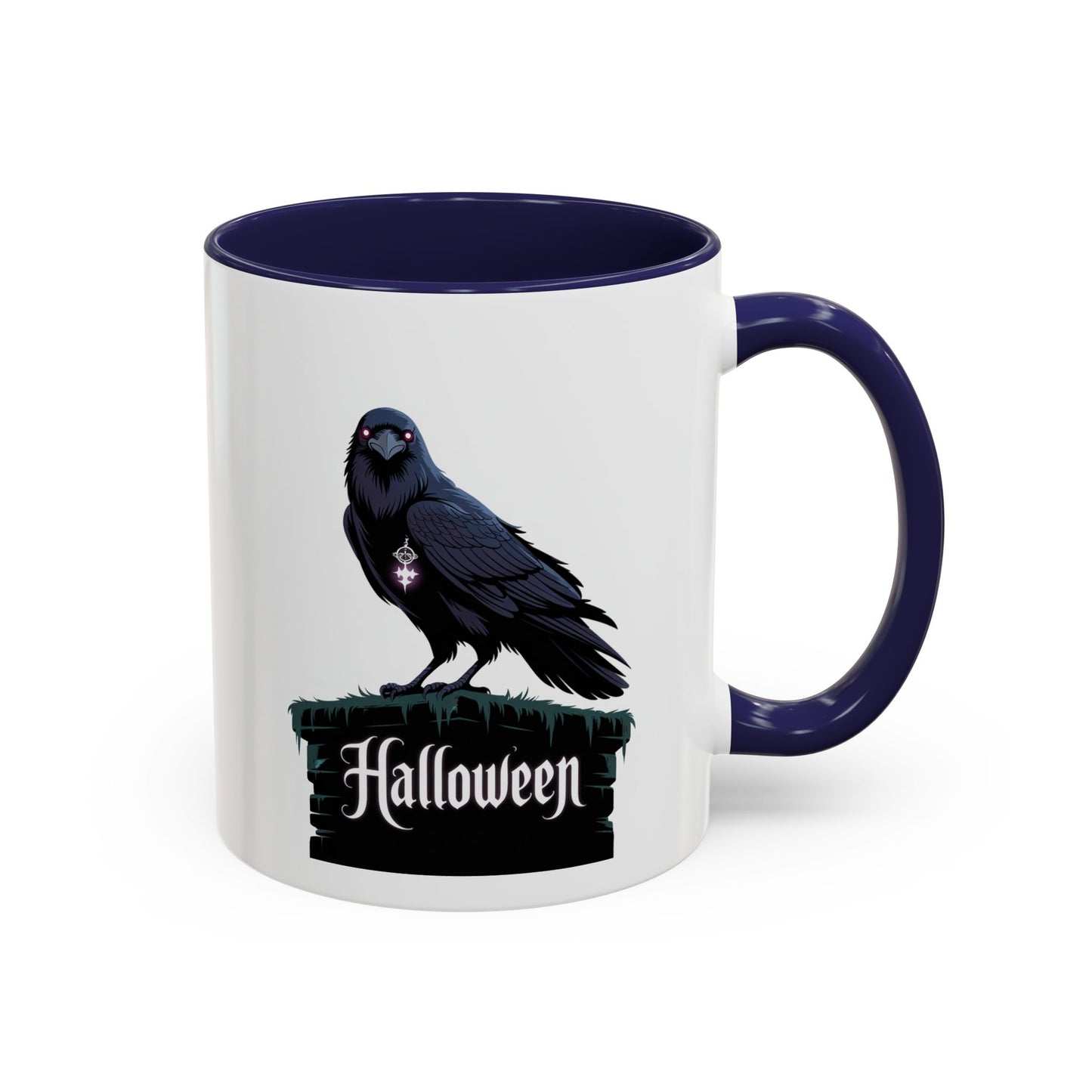 Halloween Raven Coffee Mug, Black Accent Mug, Spooky Drinkware, Unique Gift for Fall, Coffee Lover's Halloween Décor