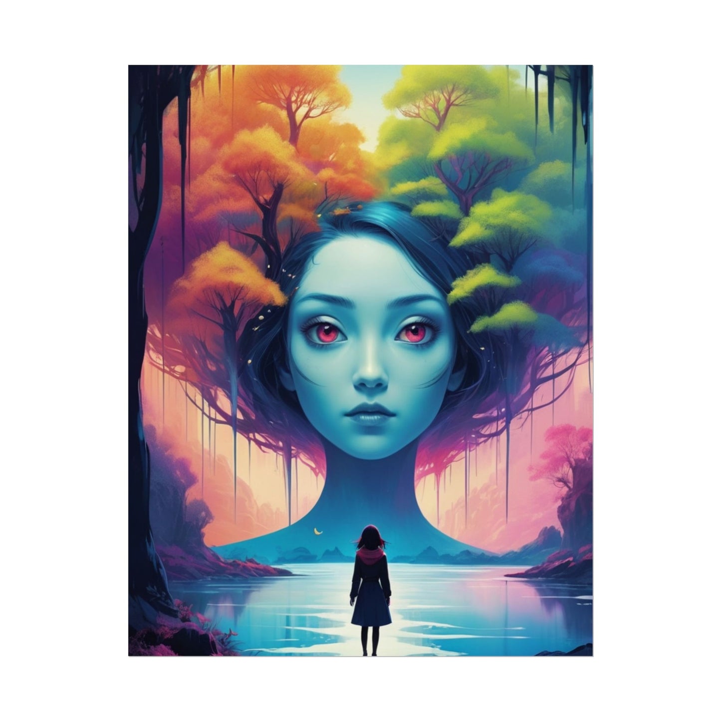 Poster „Surreale Waldgöttin“ – Fantasy-Kunst-Poster (gerollt)