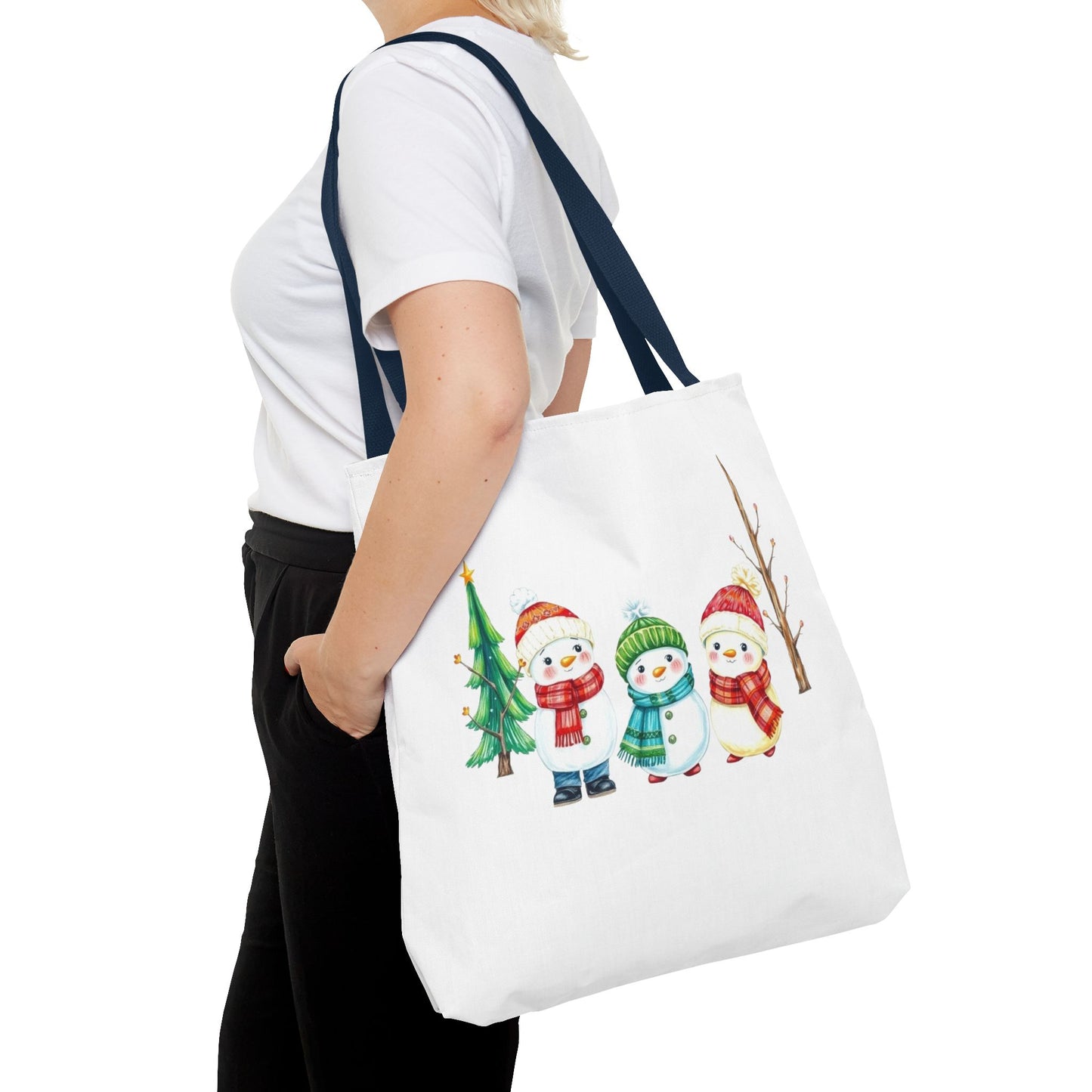 Christmas Snowman Tote Bag — Cute Holiday Winter Market Tote