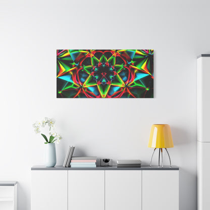 Kaleidoscope Neon Mandala Matte Canvas Wall Art