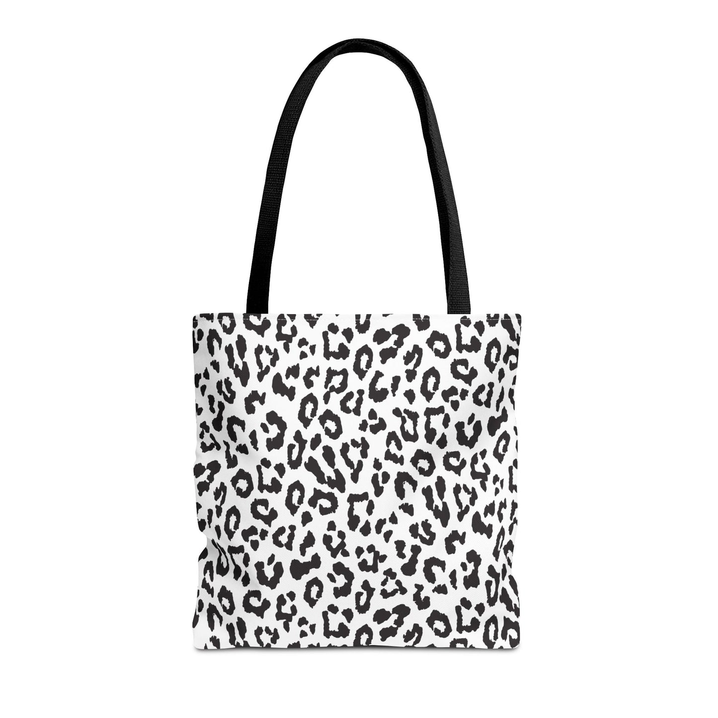 Leopard Print Tote Bag — Black & White All-Over-Print Shopper