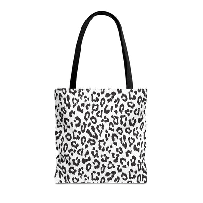 Leopard Print Tote Bag — Black & White All-Over-Print Shopper