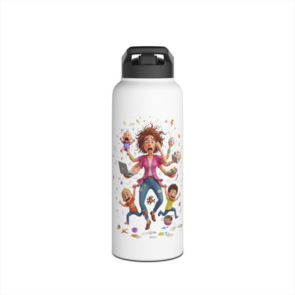 Mom Life Stainless Steel Thermic Bottle — Funny Multitasking Mom Design
