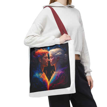 Cosmic Lovers Tote Bag — Fire & Ice Romantic Art AOP