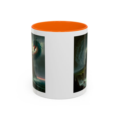 Fantasy Dragon Accent Coffee Mug – Unique Art for Gift Giving, Home Decor, Office Vibes, Halloween, etc.