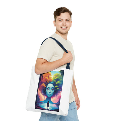 Dreamscape Portrait Tote Bag — Surreal Forest Girl Art