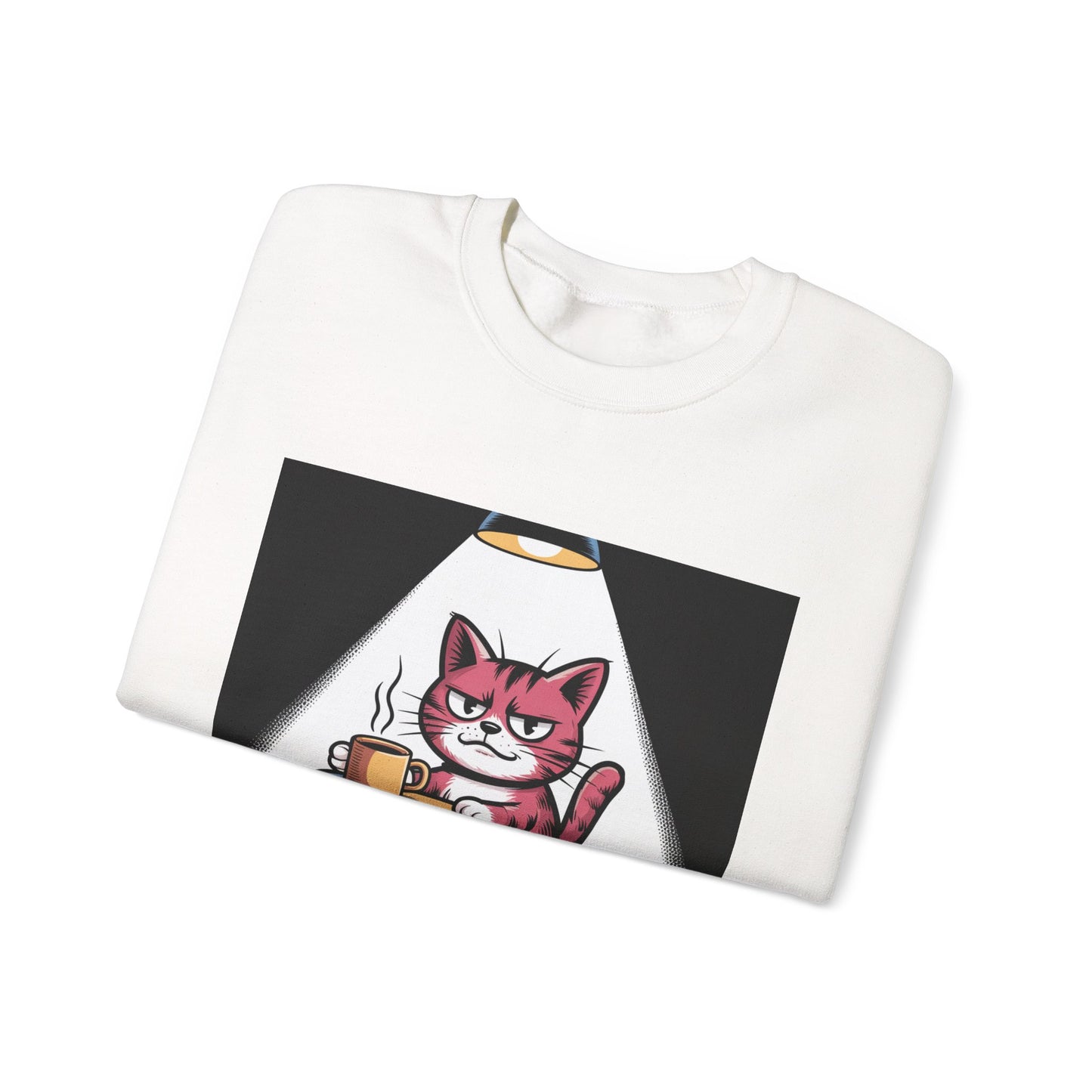 Coffee Cat Sweatshirt — "If You Value Your Life, Let Me Finish My Coffee" Cozy Crewneck