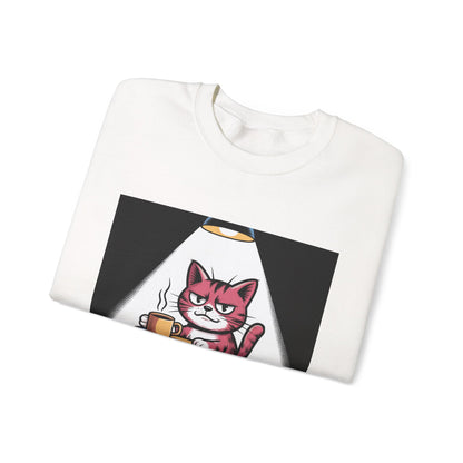 Coffee Cat Sweatshirt — "If You Value Your Life, Let Me Finish My Coffee" Cozy Crewneck