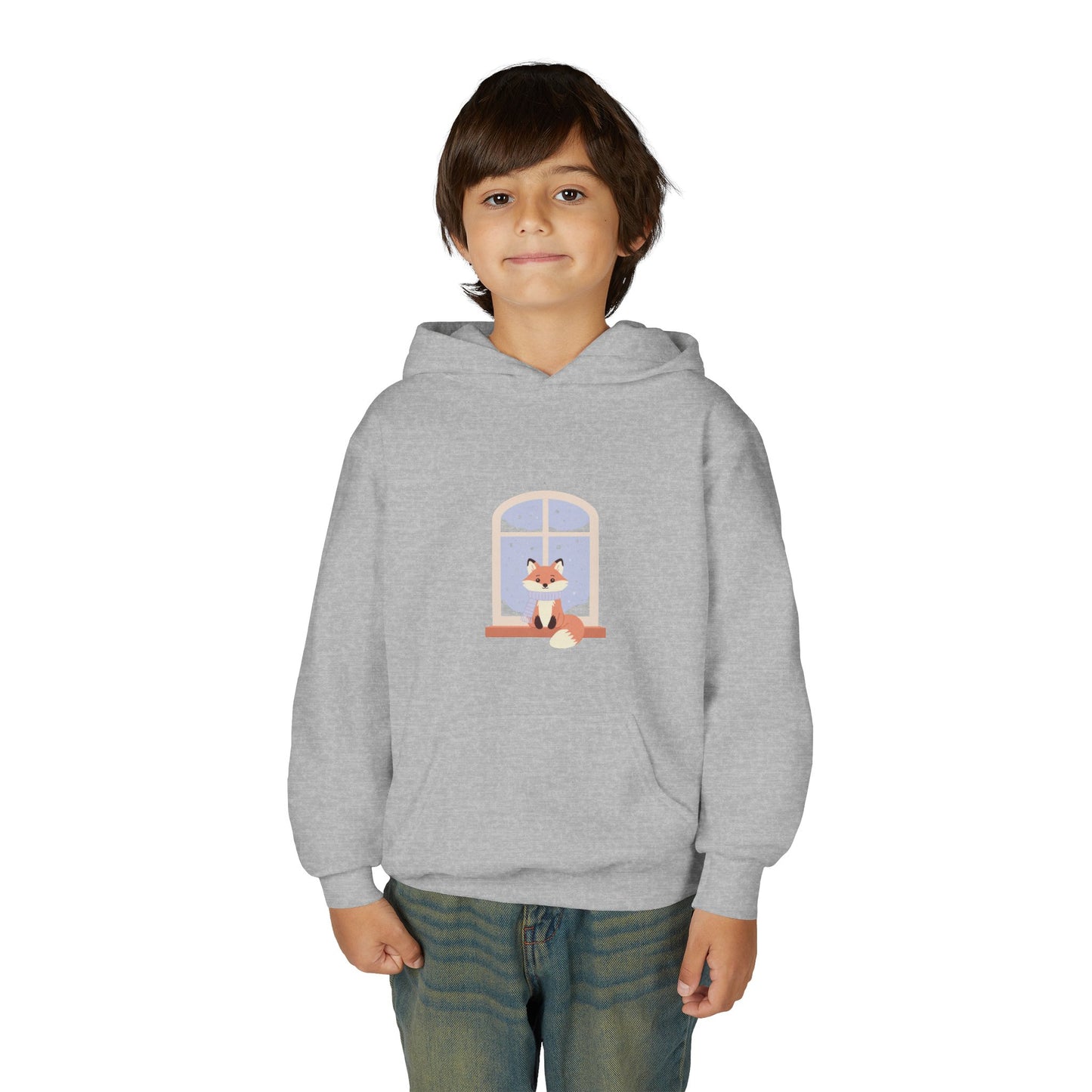 Kids Fox Hoodie - Cozy Winter Window Design
