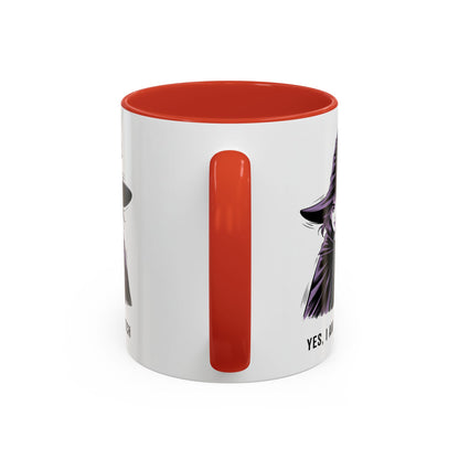 Witch Coffee Mug - "Yes, I Am a Witch" Accent Mug (11/15 oz)