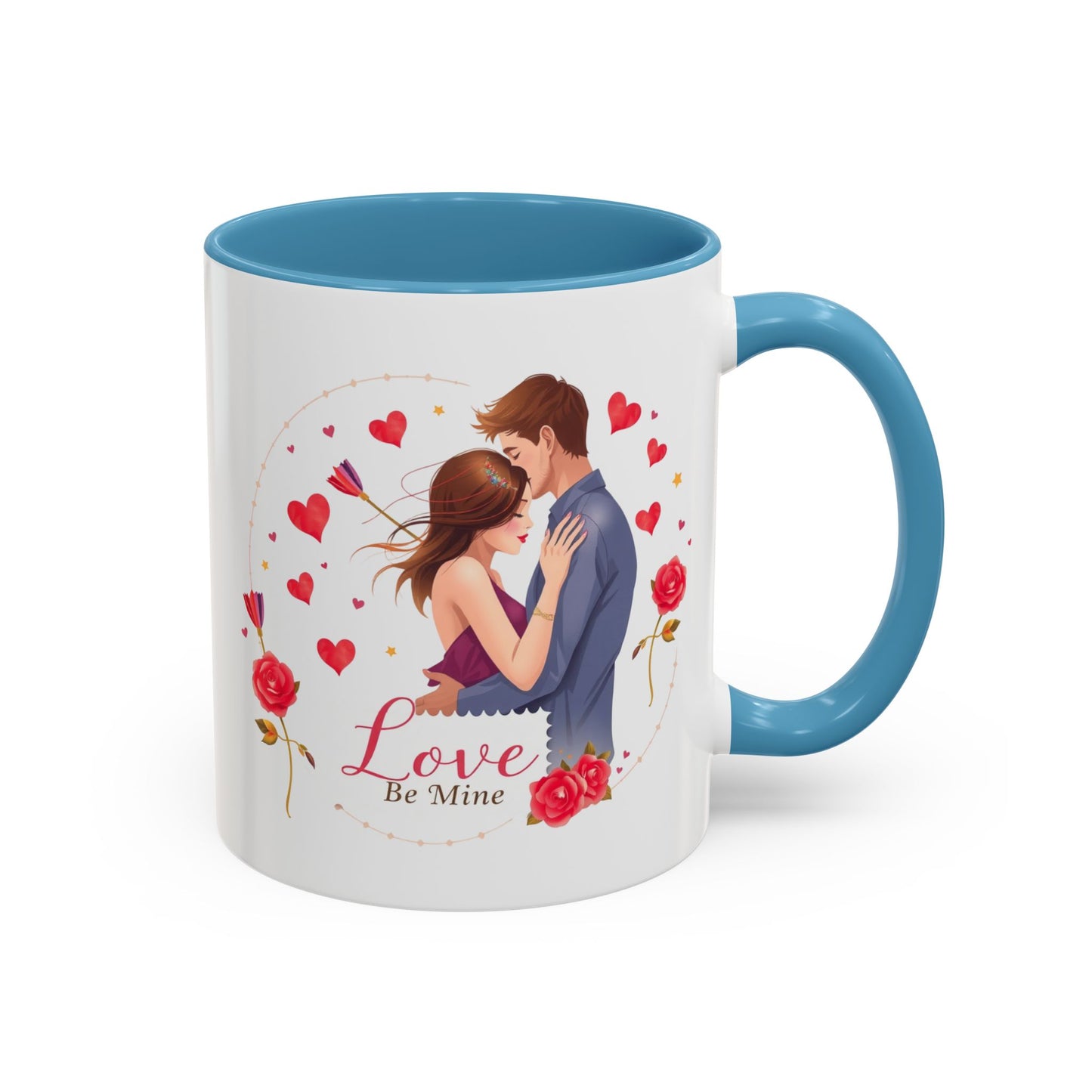 Romantic "Love Be Mine" Accent Coffee Mug — Couples Valentine's Gift