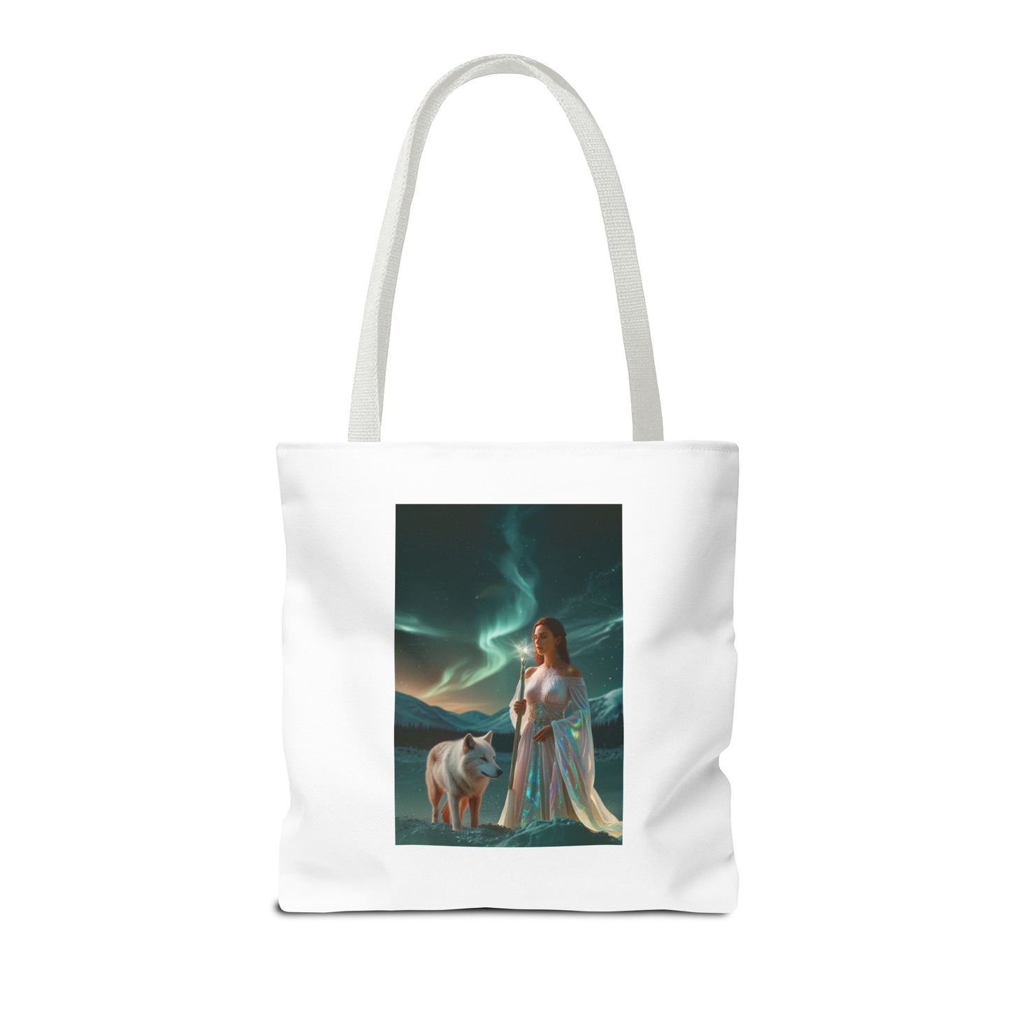 Tragetasche – Mystische Frau mit Wolf Aurora Art Tote