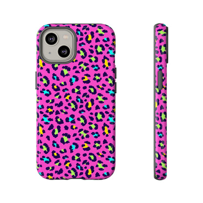 iPhone Pink Neon Leopard Phone Case — Bold Protective iPhone Cover