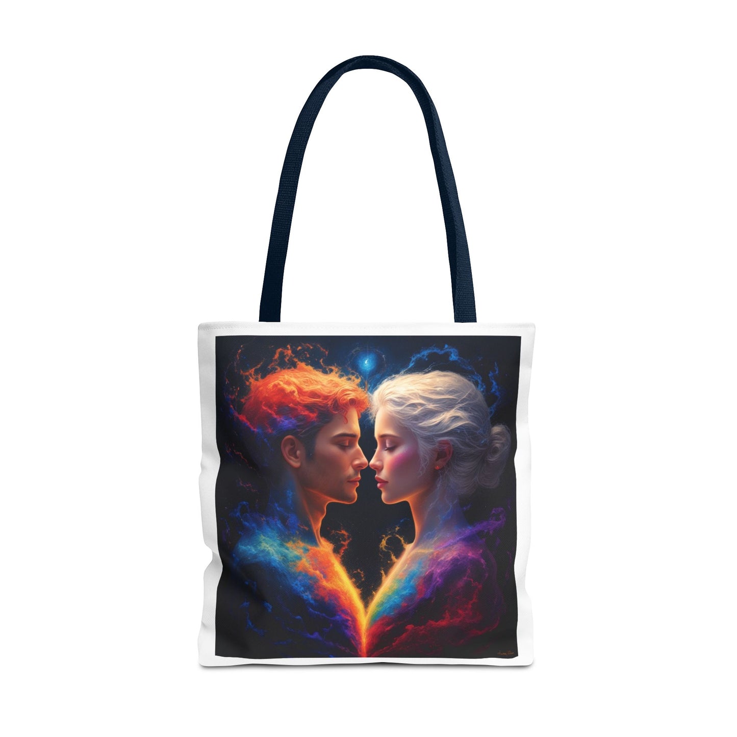 Cosmic Lovers Tote Bag — Fire & Ice Romantic Art AOP