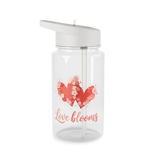 Tritan Water Bottle - "Love Blooms" Floral Heart Water Bottle